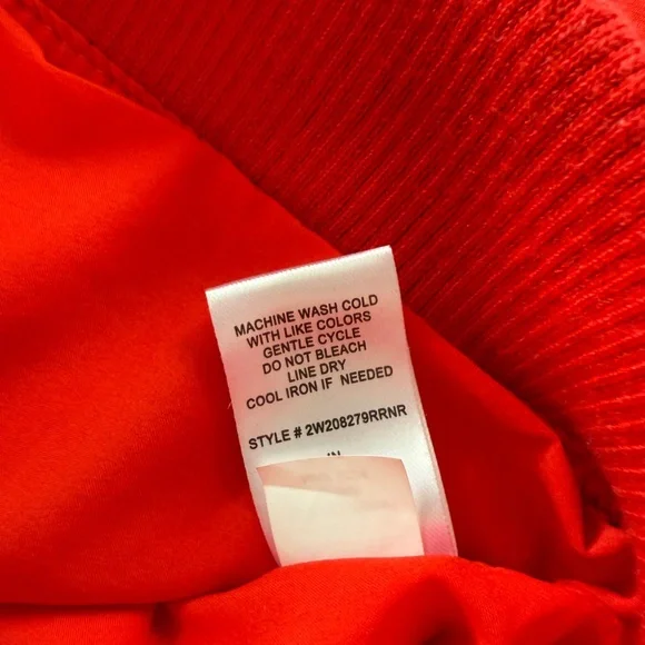 RACHEL Rachel Roy Bold Red Bomber Jacket, Size Medium - Picture 8 of 8